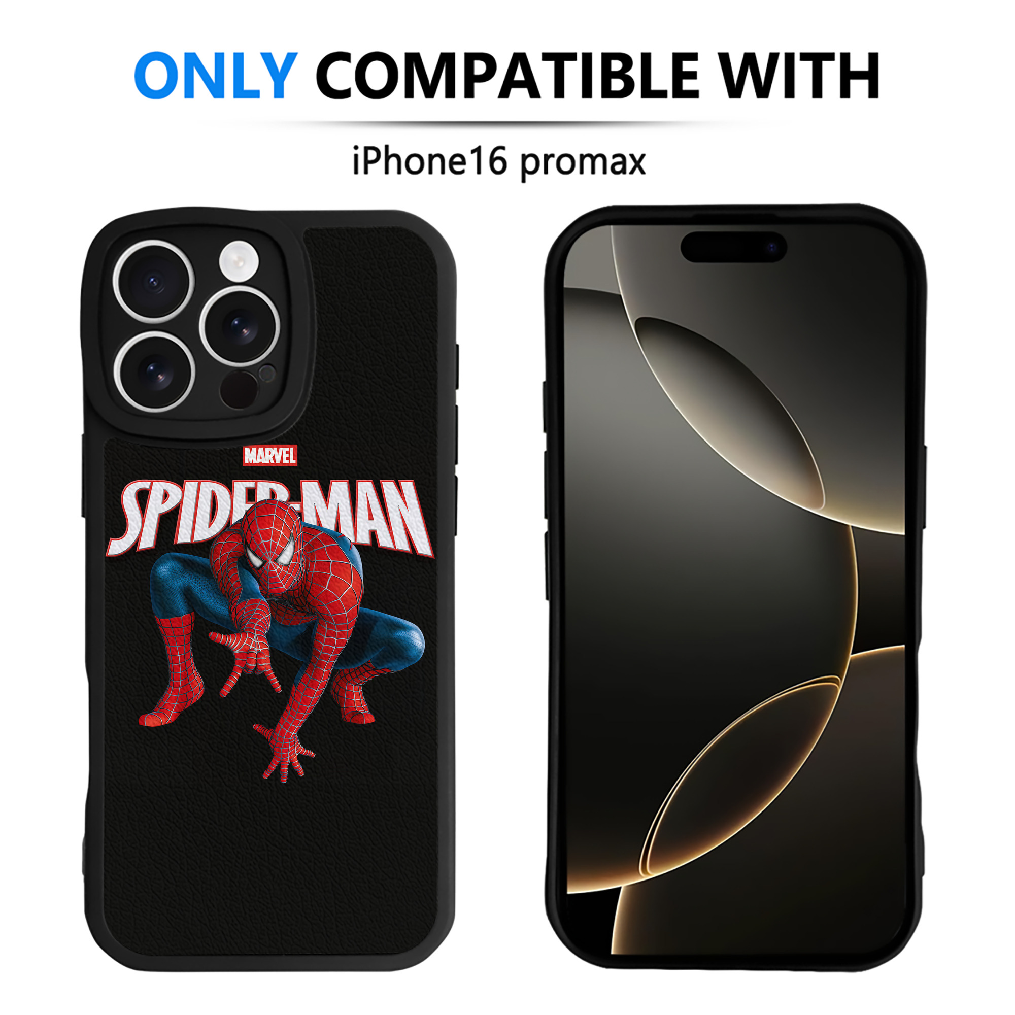（画像用） Spider Man スパイダーマン 【iPhone 16シリーズ対応】シリコンスマホケース（レザー調） 材質：シリコン